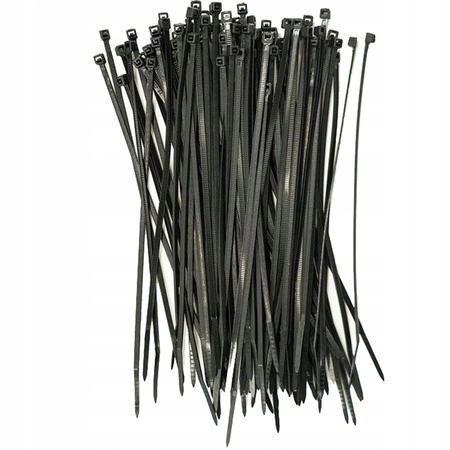 100x Kabelová Svorková Páska, Silná 4.8x200mm Černá LUMILED