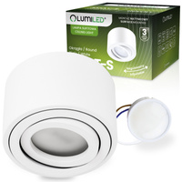 Povrchové Halogenové svítidlo, TUBA SPOT Nastavitelná Kulatá 50mm Bílá AMAT-S + LED 5W 3000K LUMILED