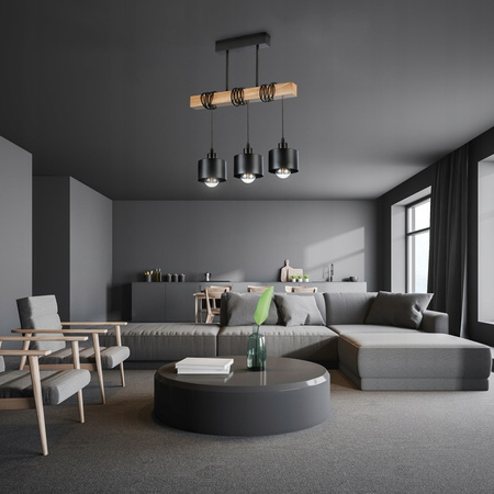 Masterled Stropní svítidlo 3x E27 Černohnědá závěsná lampa Elza