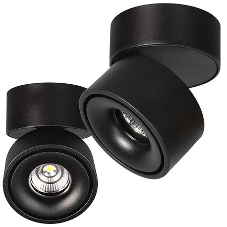 LED nastavitelné bodové stropní svítidlo 13,5W 850lm 3000K teplé stmívatelné CRI90 černé Lahti Kobi