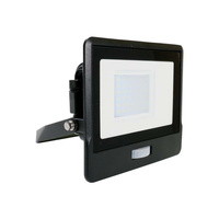 Reflektor LED 30W 2340lm 4000K IP65 Černá s tlumičem. pohybovým senzorem a funkcí CUT-OFF Samsung Chip VT-138S-B V-TAC