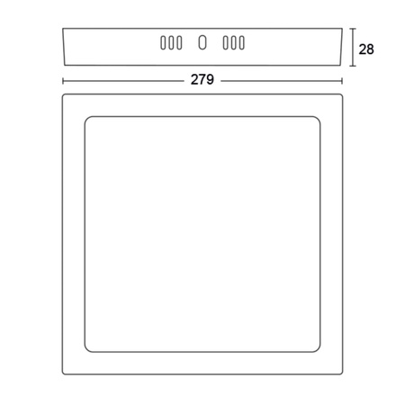 Plafond Panel LED Stropní svítidlo pro povrchovou montáž MAGNEOS 20W 2700K 28cm Black Downlight Square PHILIPS