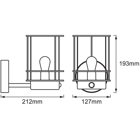 Nástěnné svítidlo. venkovní fasádní nástěnné svítidlo s pohybovým senzorem E27 Endura Classic Post LEDVANCE