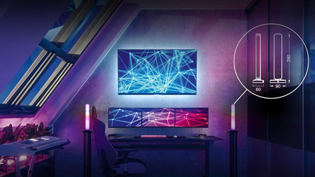 2x RGB LED herní stolní lampa + TW 28cm světelná lišta Smart App SMART+ WiFi Moodlights OSRAM