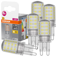 5x LED žárovka s paticí G9 4,2W = 40W 470lm 2700K Warm 300° BASE Osram