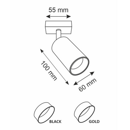Nástěnné svítidlo Reflektorové nástěnné a stropní LED svítidlo 1 x GU10 MARIBEL Black GOLDLUX (Polux)