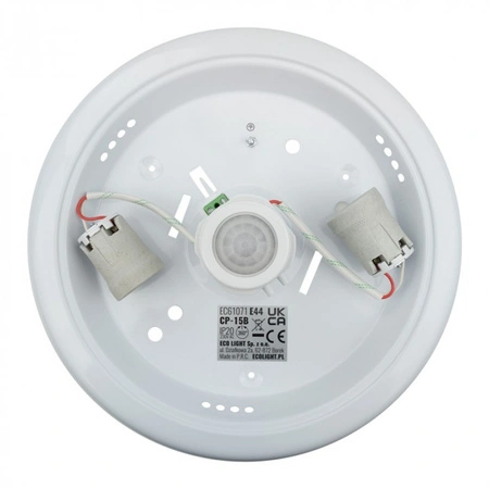 Stropní svítidlo LED Plafond 2x E27 Glass Round s pohybovým a soumrakovým senzorem Ecolight