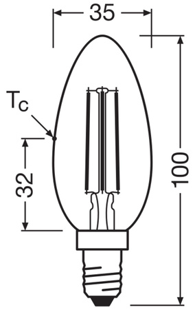 2x LED žárovka B35 Candle E14 2,2W = 40W 470lm 2700K Warm 320° 214lm/W CLASSIC ENERGY EFFICIENCY Osram