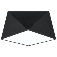 LED stropní svítidlo Plafond HEXA E27 Čtvercové svítidlo 25cm černé SOLLUX