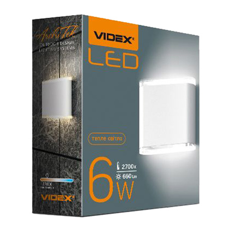 Zahradní nástěnná lampa Venkovní fasádní lampa LED 6W 660lm 2700lm Teplá bílá EVAN Videx