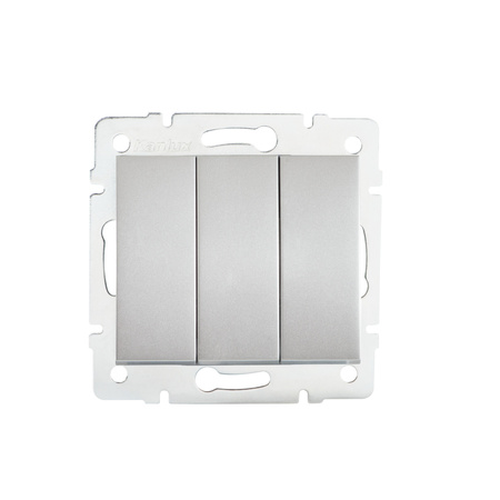 Spínač NO Triple 10A Square Silver LOGI Kanlux