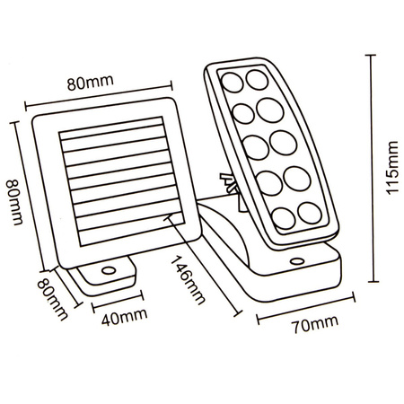 Solární Reflektor 2W LED s pohybovým senzorem VOLTENO