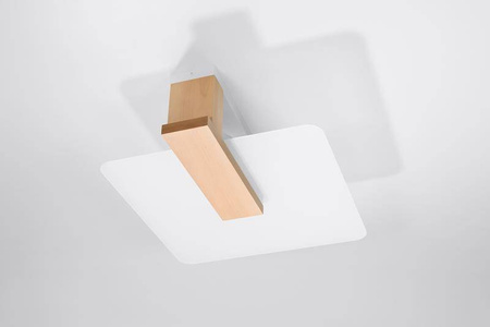 LED stropní svítidlo Plafond LAPPO 2xE27 Čtvercové dřevěné svítidlo SOLLUX