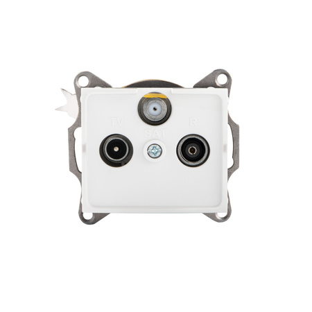 Zásuvka pro TV-SAT anténu čtvercová bílá LOGI Kanlux