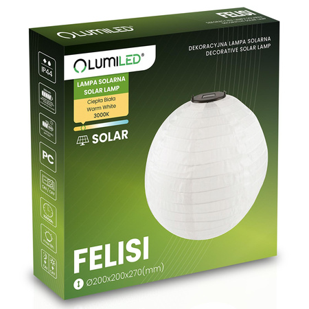 Solární LED venkovní lampa, Lampion Origami 20 cm FELISI LUMILED