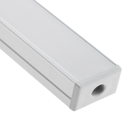 Eloxovaný hliníkový profil pro LED KM35 Silver Přisazená 2m + neprůhledný kryt + koncovky
