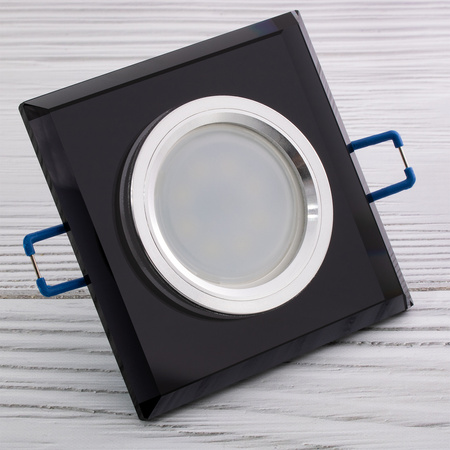 Skleněné Halogenová Podhledové svítidlo GU10, MR16 Stálá Čtvercová Černá ARIEL LUMILED