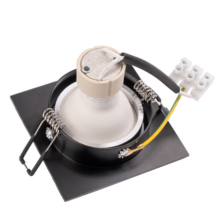 TRIX 3v1 GU10 6W 4000K Black LUMILED čtvercové pohyblivé halogenové svítidlo pro zapuštěnou montáž