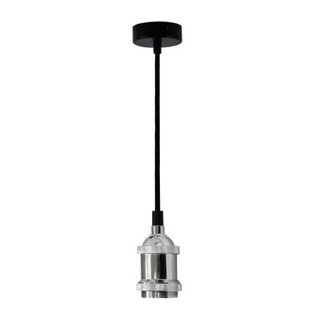Závěsná LAMPA závěs s držákem lampy IL MIO NOLA E27 chrom 100cm černý kabel
