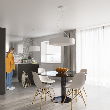 SATURNO SLIM LED závěsné svítidlo 5xE27 Lustr 50cm bílý SOLLUX