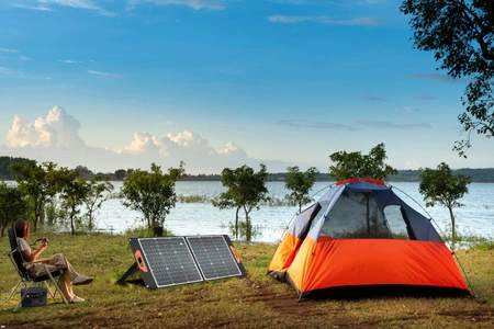Panel Solární fotovoltaický přenosný skládací Sunflash 100W KOBI