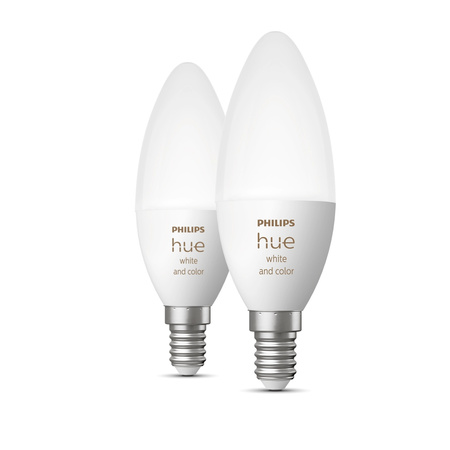 2PAK LED žárovka svíčka E14 B39 5,3W CCT RGB PHILIPS HUE White & COLOR Ambiance Bluetooth Zigbee