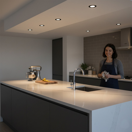 Skleněné Halogenová Podhledové svítidlo GU10, MR16 Stálá Kulatá Černá ARIEL LUMILED