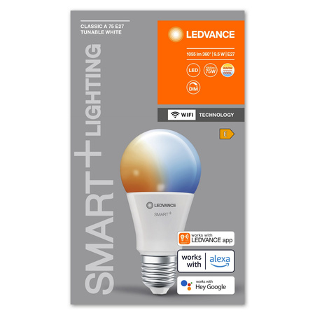 E27 A75 LED žárovka 9.5W 1055lm SMART+ WiFi CCT Stmívatelné Classic LEDVANCE
