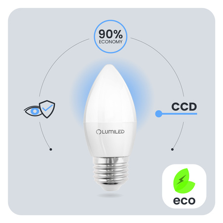 Žárovka LED E27, B35 2.5W = 25W 249lm 4000K Neutrální bílá 180° LUMILED