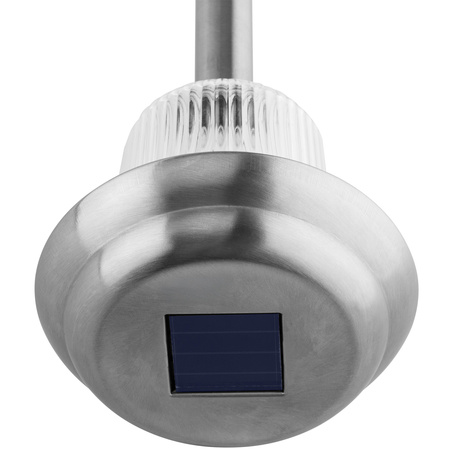 LED SOLAR zahradní lampa. chrom. 6000K. Studená bílá. 41cm