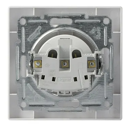 Jednoduchá zásuvka 2P+PE s rámem. Asfora pod omítku IP20