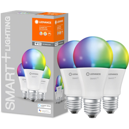 3x LED žárovka E27 A75 14W 1521lm CCT RGB LEDVANCE SMART+ WiFi Stmívatelné