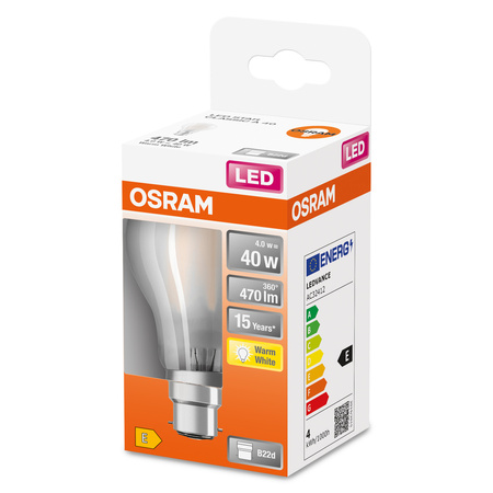 LED žárovka A60 B22d 4W = 40W 470lm 2700K Warm 300° Retrofit Filament CLASSIC Osram