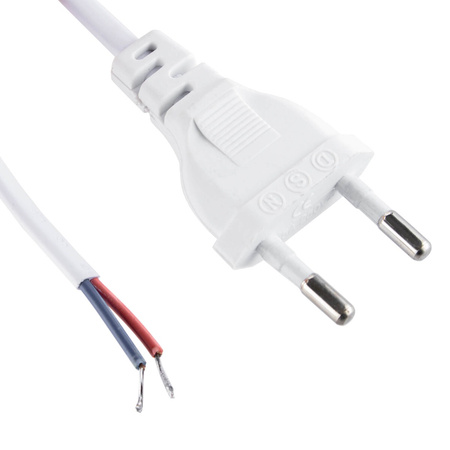 Připojovací kabel se zástrčkou 2m, 2x0.5 Bílá LUMILED