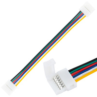 Konektor pro LED pásek 6PIN RGB+CCT nacvakávací oboustranný s 12mm kabelem