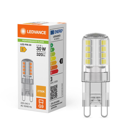 LED žárovka G9 2,6W = 30W 320lm 2700K Warm 300° Ledvance