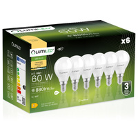 6x LED žárovka E14 Ball P45 8W = 60W 880lm 3000K Warm 180° LUMILED