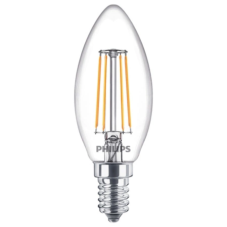 LED žárovka E14 B35 4.3W = 40W 470lm 2700K Teplá bílá vlákno PHILIPS