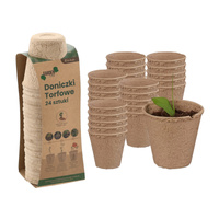24x rašelinových květináčů 8x8 cm pro výsev sazenic Biologicky odbouratelné kulaté květináče