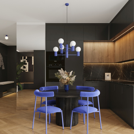 Lustr Závěsné svítidlo 6x G9 Hliníková modrá ultramarínová svatozář Francouzské nebe SL.1835 Sollux