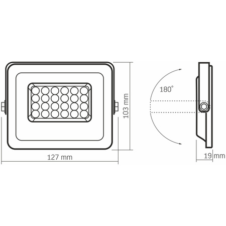 Reflektor LED 20W 1800lm 5000K IP65 Bílá VIDEOX LUCA