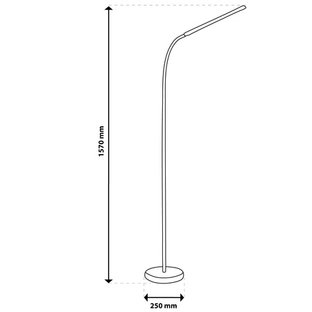 LED 14W CCT stmívatelná stojací lampa s nastavitelnou výškou LONGA 2 černá LUMILED