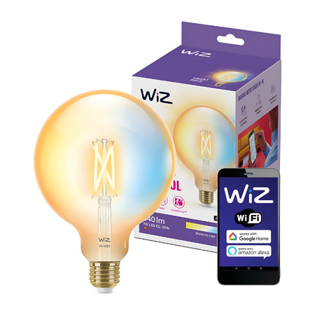 LED žárovka E27 G125 7W = 50W Filament Amber SMART WiFi WiZ