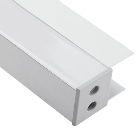 Nábytkový Eloxovaný Hliníkový Profil pro LED Pásky KM48, Stříbrný 1m + Mléčná Krytka + Záslepky LUMILED