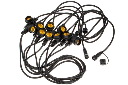 Venkovní zahradní girlanda světelný řetěz 15m 15xE27 LED 7W 3000K Lumiled