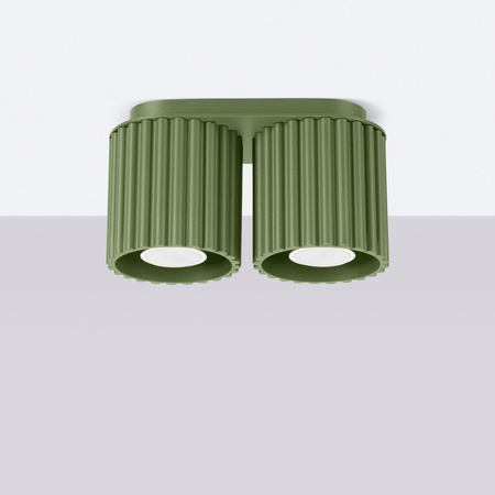 Povrchová montáž 2x GU10 Hliník Zelená oliva Aura Deep Space SL.1795 Sollux