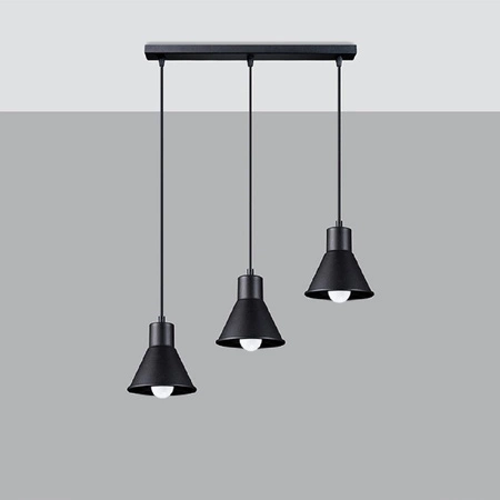 LED závěsné stropní svítidlo TALEJA 3xE27 černé SOLLUX