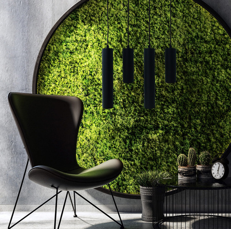 Stropní závěsná lampa 1xGU10 CIRUS SLIM převislá trubka černá 29cm