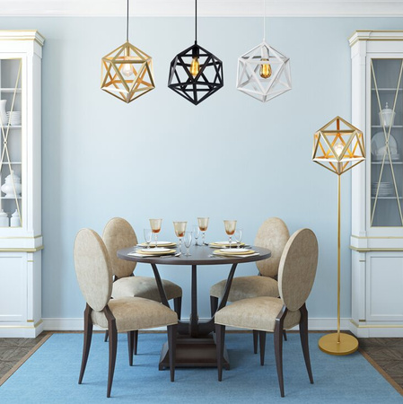 LED stojací lampa 20W zlatá Dánsko Sanico Goldlux