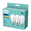 3x LED žárovka E27 A60 10W = 75W 1055lm 2700K Teplá bílá PHILIPS